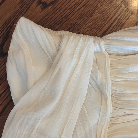 J. Crew Silk Cream Dress Arabelle Chiffon strapless Gossip Girls Flowy sz 2 - Picture 2 of 9